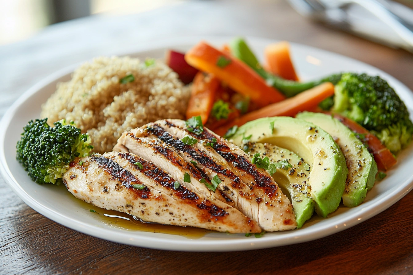 Обід багатий на овочі та корисні білки